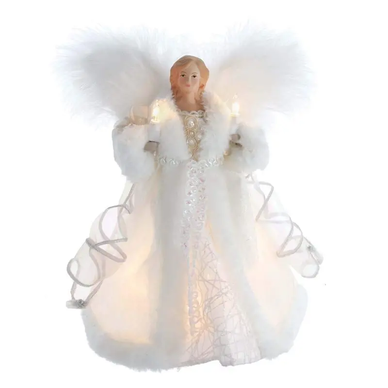 10-Inch White Angel Treetop Ornament With Ul-Certified Lighting 1