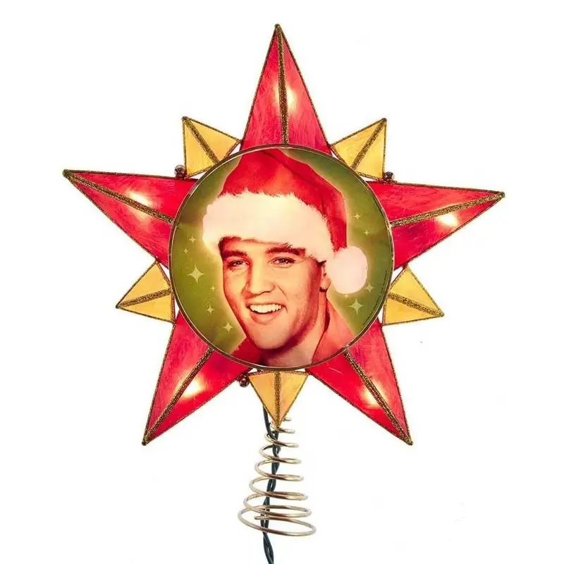 10-Light Capiz Shell Elvis Star Treetop Ornament – Multicolor Festive Tree Topper 1