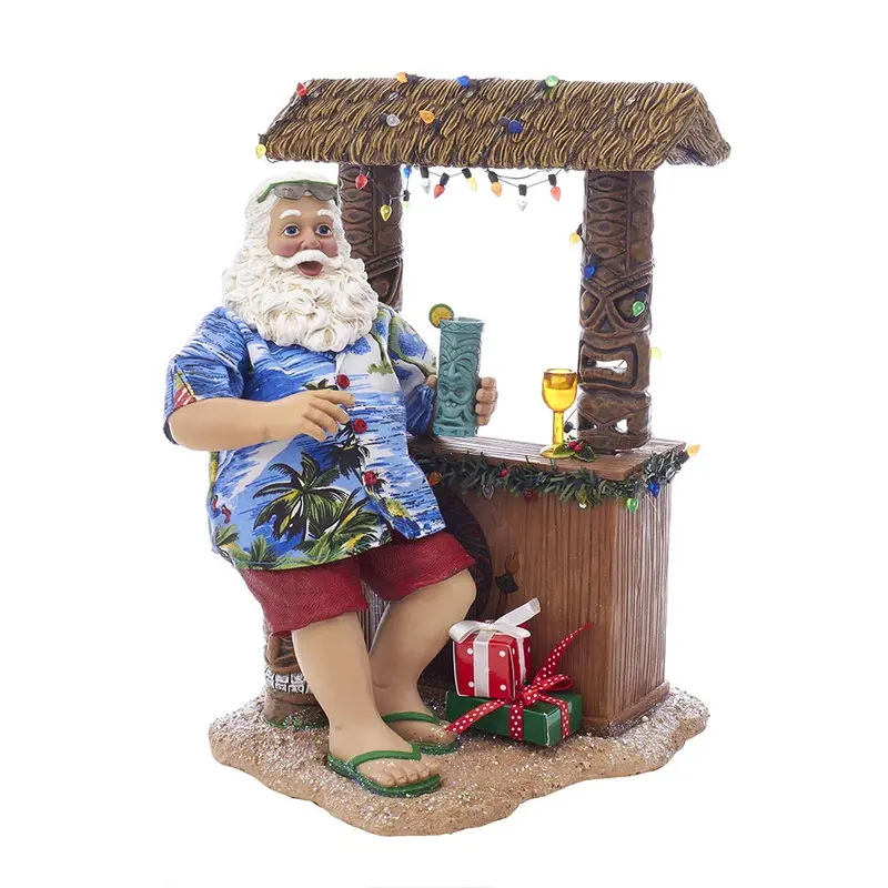 11-Inch Beach Santa At Tiki Bar Figure – Kurt S. Adler Tropical Nutcracker 1
