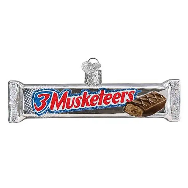 3 Musketeers Candy Bar Ornament – Retro Candy Brand Hand-Blown Christmas Decor 1
