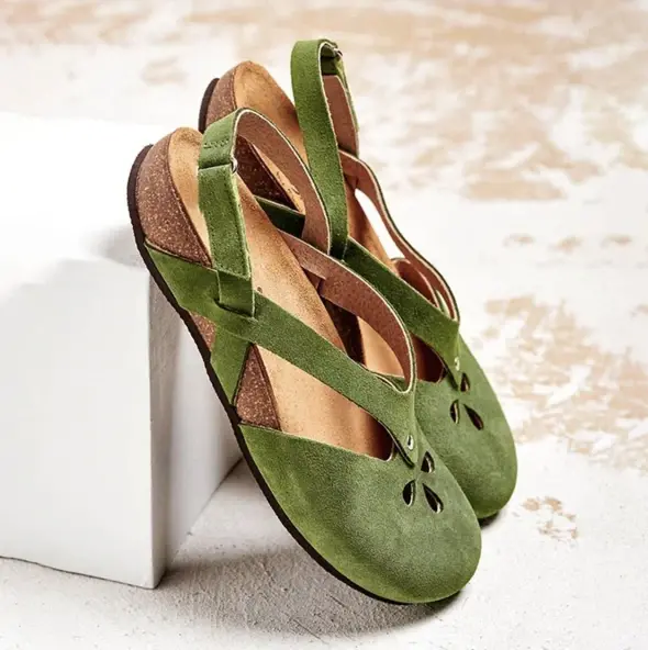 Adjustable Magic-Tape Women’S Flat Sandals – Easy On/Off Comfort Fit 1