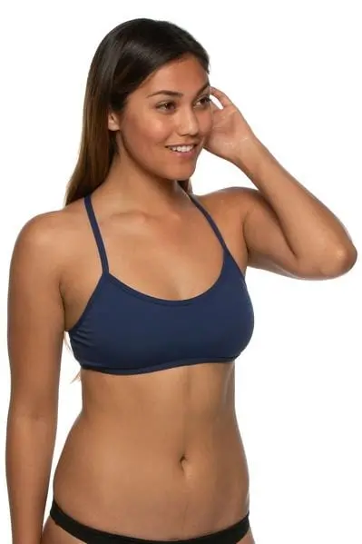 Adrian Navy Bikini Top – Deep Blue Classic Style 1