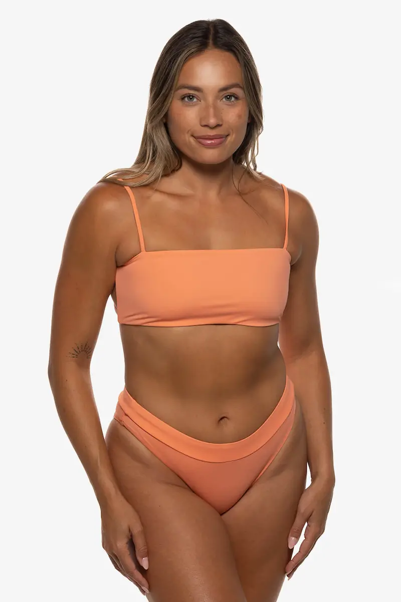 Alanna Mid-Rise Bikini Bottom In Guava Print 1