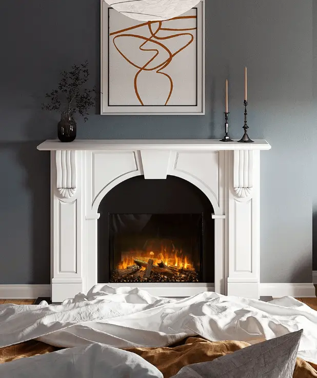 Ambe Square 30-Inch Wall-Mount Electric Fireplace Unit 1
