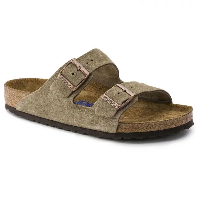 Arizona Sandals With Soft Footbed And Taupe Suede Leather 1
