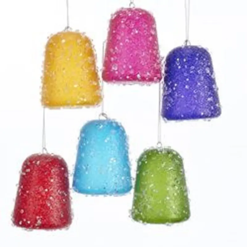 Assorted Glittered Gumdrop Ornaments – 6-Piece Festive Candy-Inspired Set 1