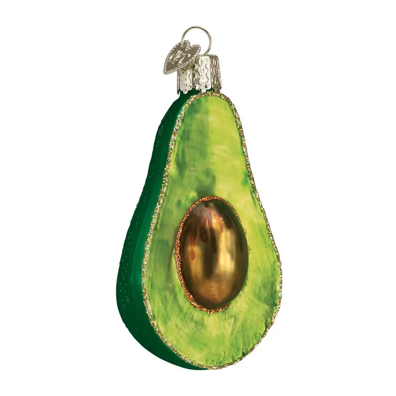 Avocado & Guacamole Glass Ornament – Playful Food-Themed Blown Holiday Decoration 1