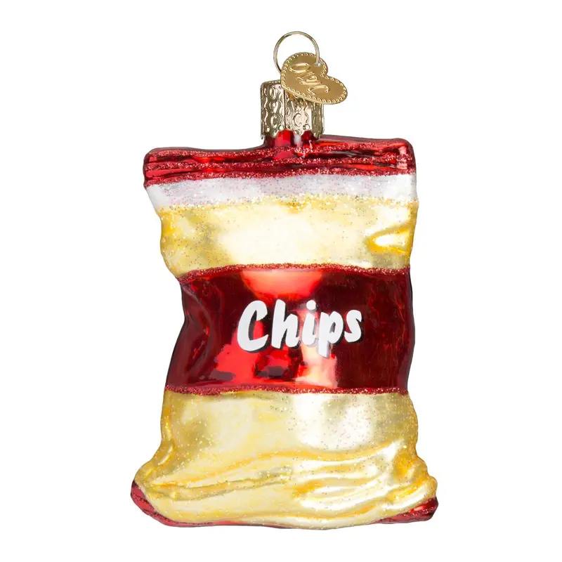 Bag Of Chips Glass Ornament – Playful Snack-Inspired Christmas Tree Decoration 1