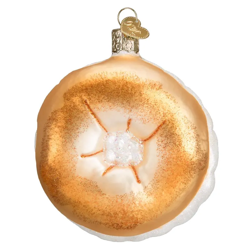Bagel Hand-Blown Glass Christmas Ornament – Old World Christmas Foodie-Themed Tree Decor 1