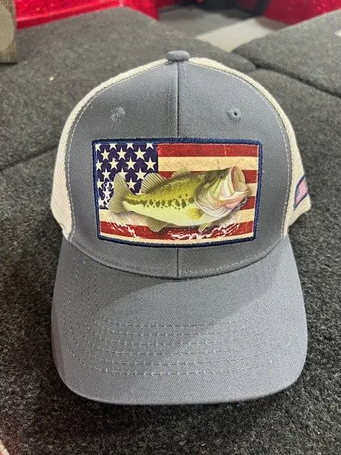 Bass & Usa Flag Embroidered Outdoor Cap 1