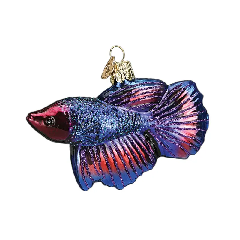 Betta Fish Glass Ornament – Aquatic-Inspired Old World Christmas Tree Decoration 1