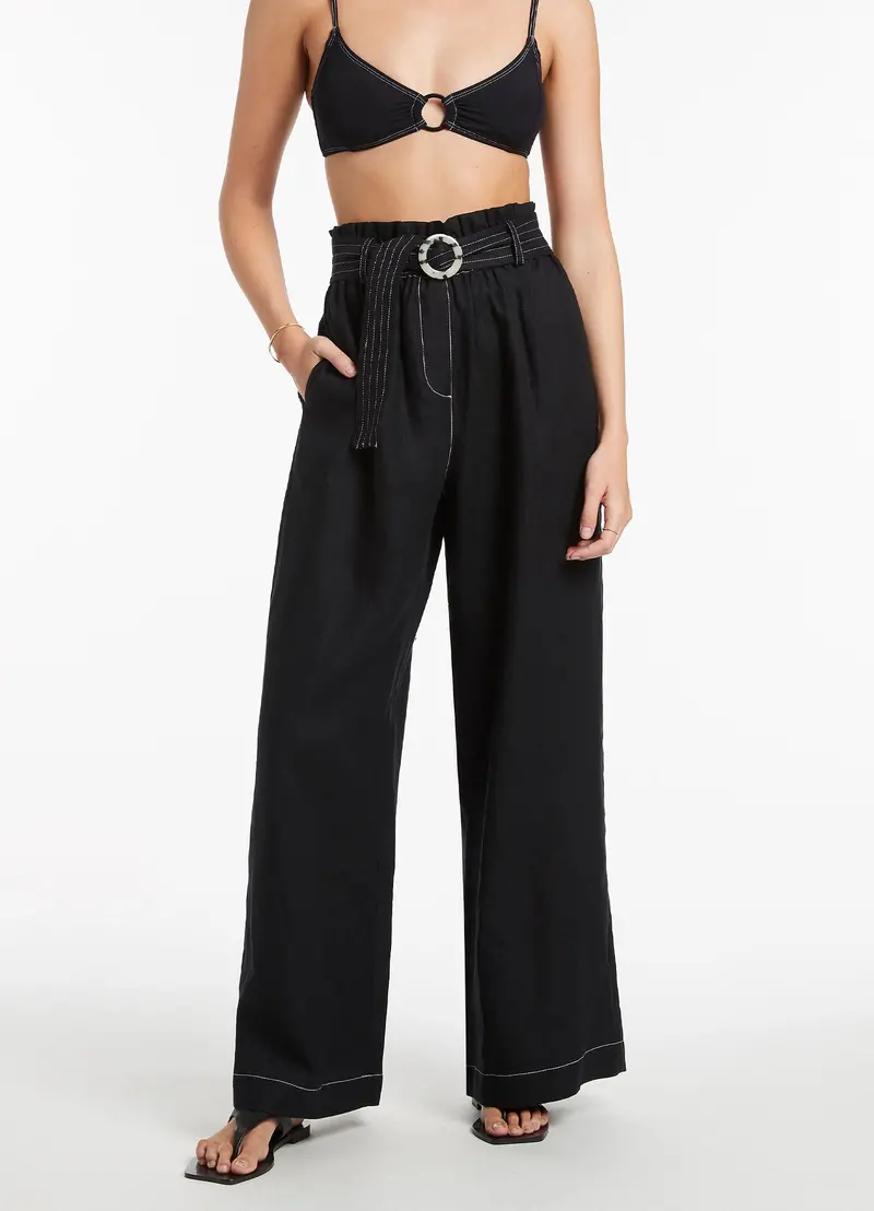 Black High-Waisted Wide-Leg Pants – Jetset Travel Wear 1