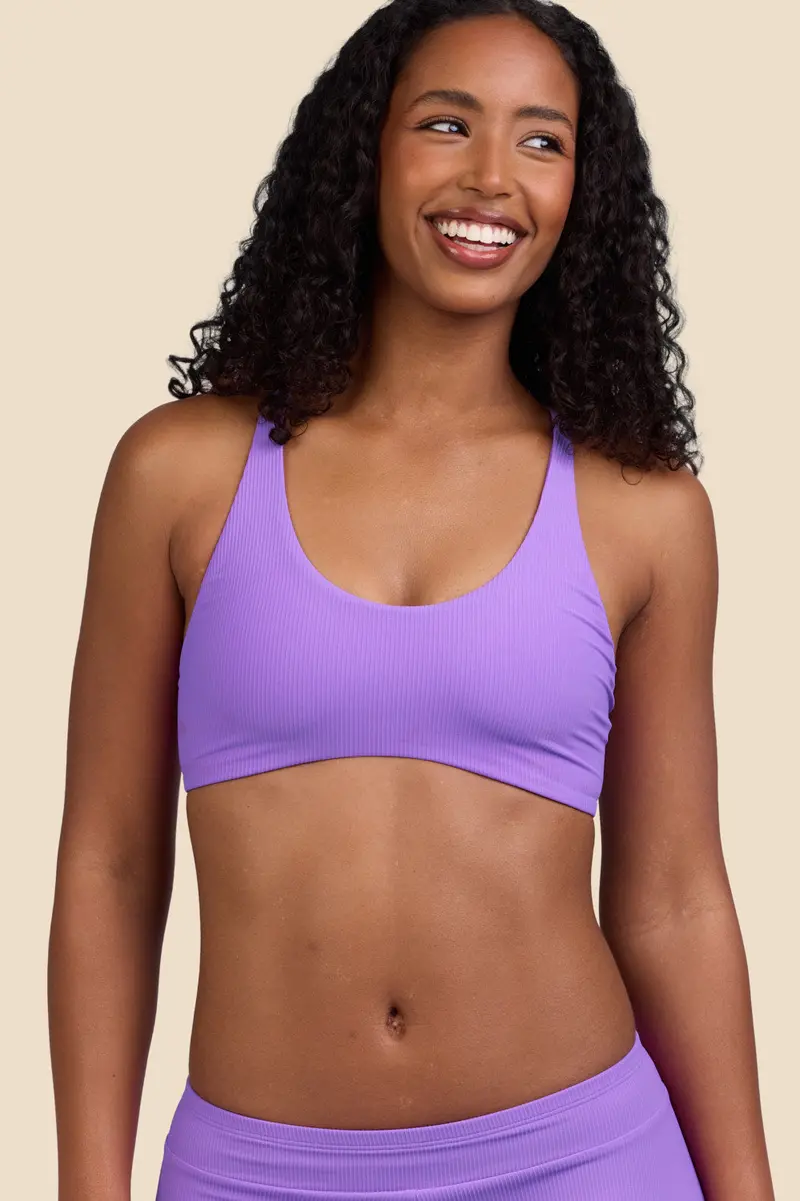 Blake Ribbed Bikini Top – Jam Red 1
