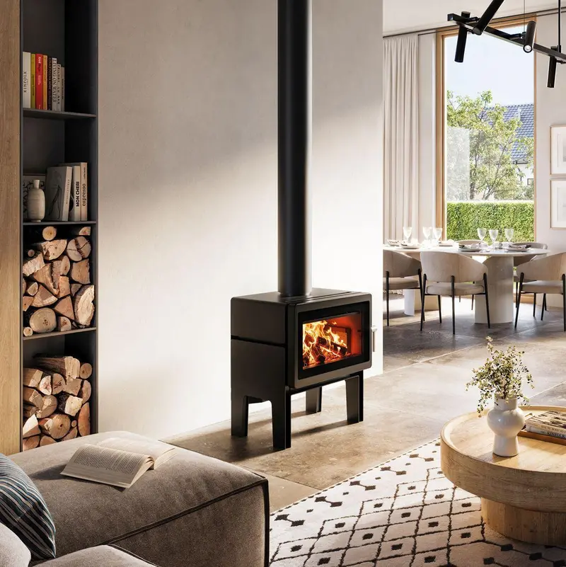 Blaze Z2 Freestanding Wood Fireplace With Height-Adjustable Legs 1