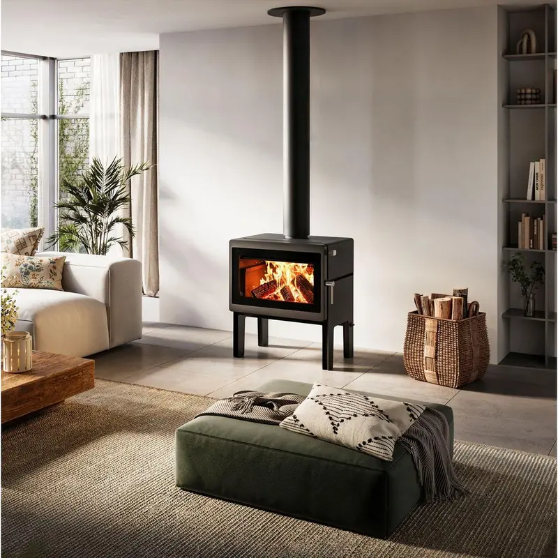 Blaze Z3 Freestanding Wood Fireplace With Adjustable Leg Base 1
