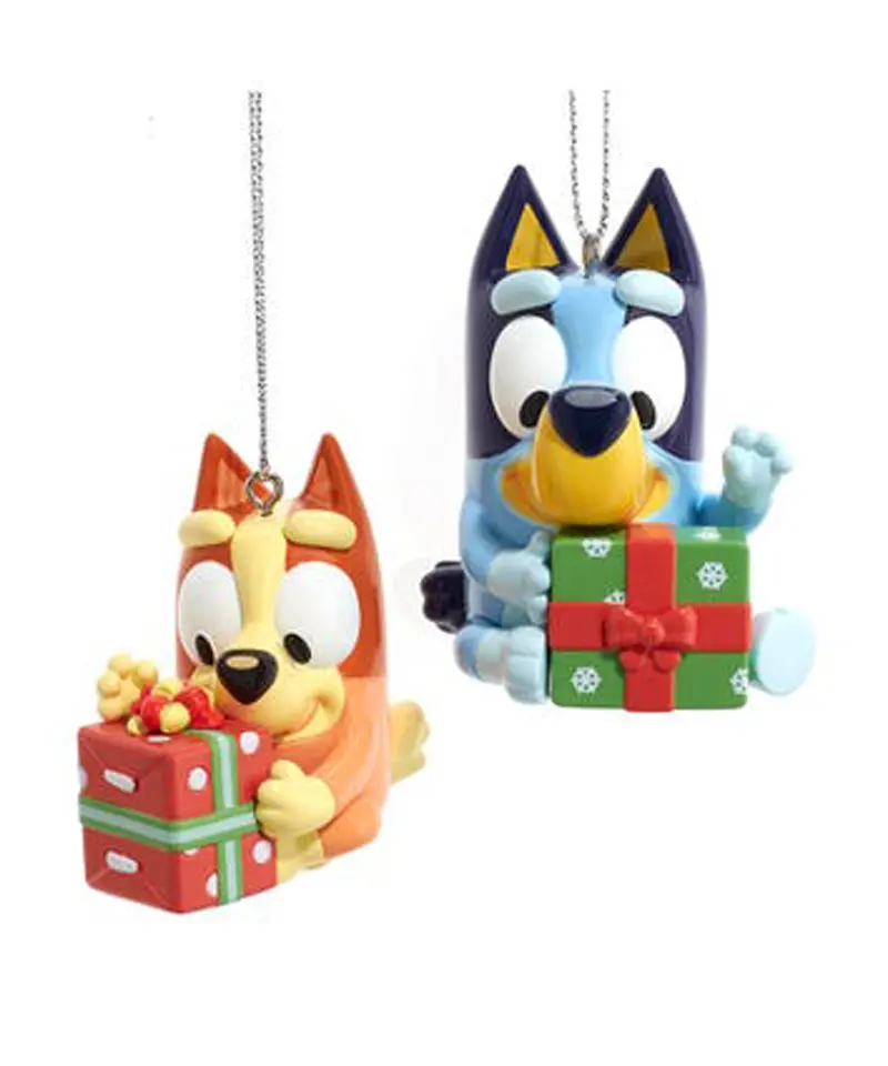 Bluey & Bingo Cartoon Ornament Set – 2-Piece Christmas Tree Decor 1