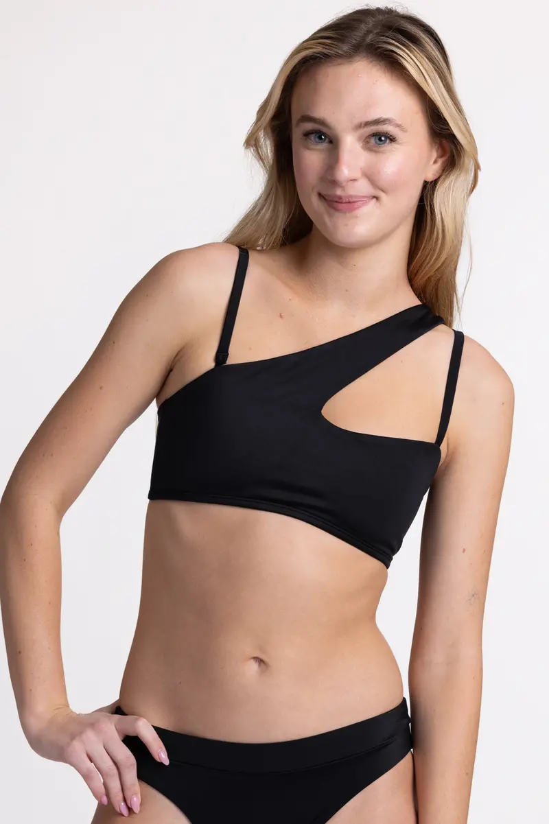 Bobbie Matte-Finish Bikini Top In Black 1