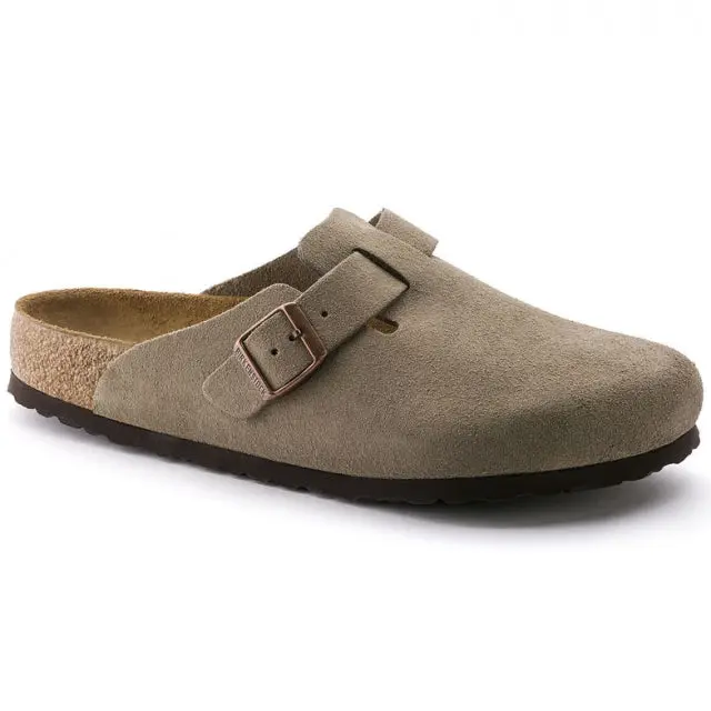 Boston Sandals With Soft Footbed And Taupe Suede Leather 1