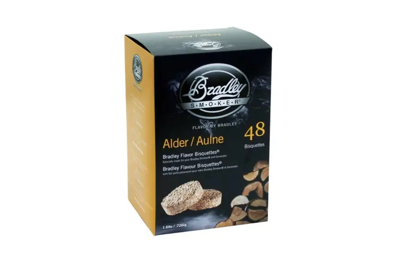 Bradley Alder Wood Bisquettes – 48-Pack Smoking Fuel 1