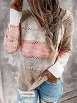 Breathable Knit Hoodie With Openwork Detail – Lightweight Layering Top 1