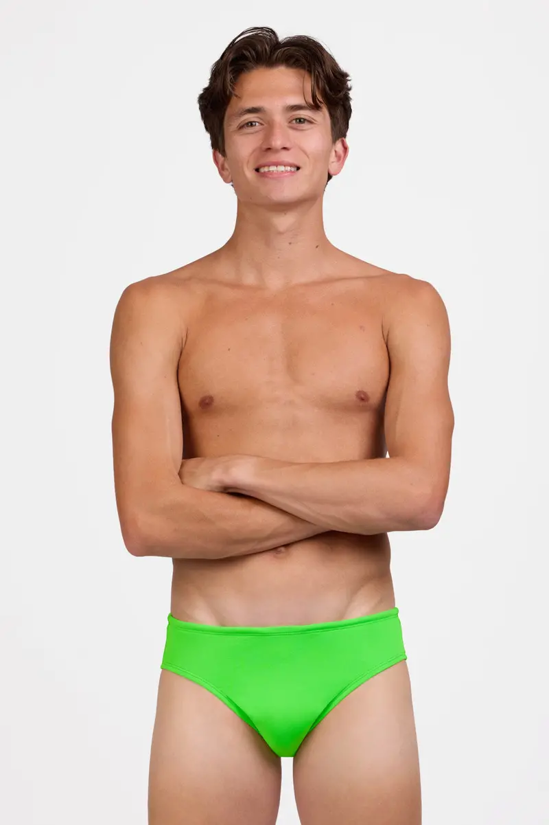 Brolyn Men'S Lime Green Swim Briefs 1