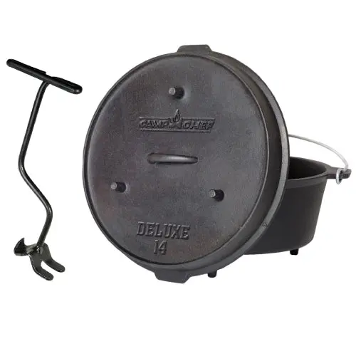 Camp Chef 14-Inch Deluxe Enameled Cast Iron Dutch Oven 1