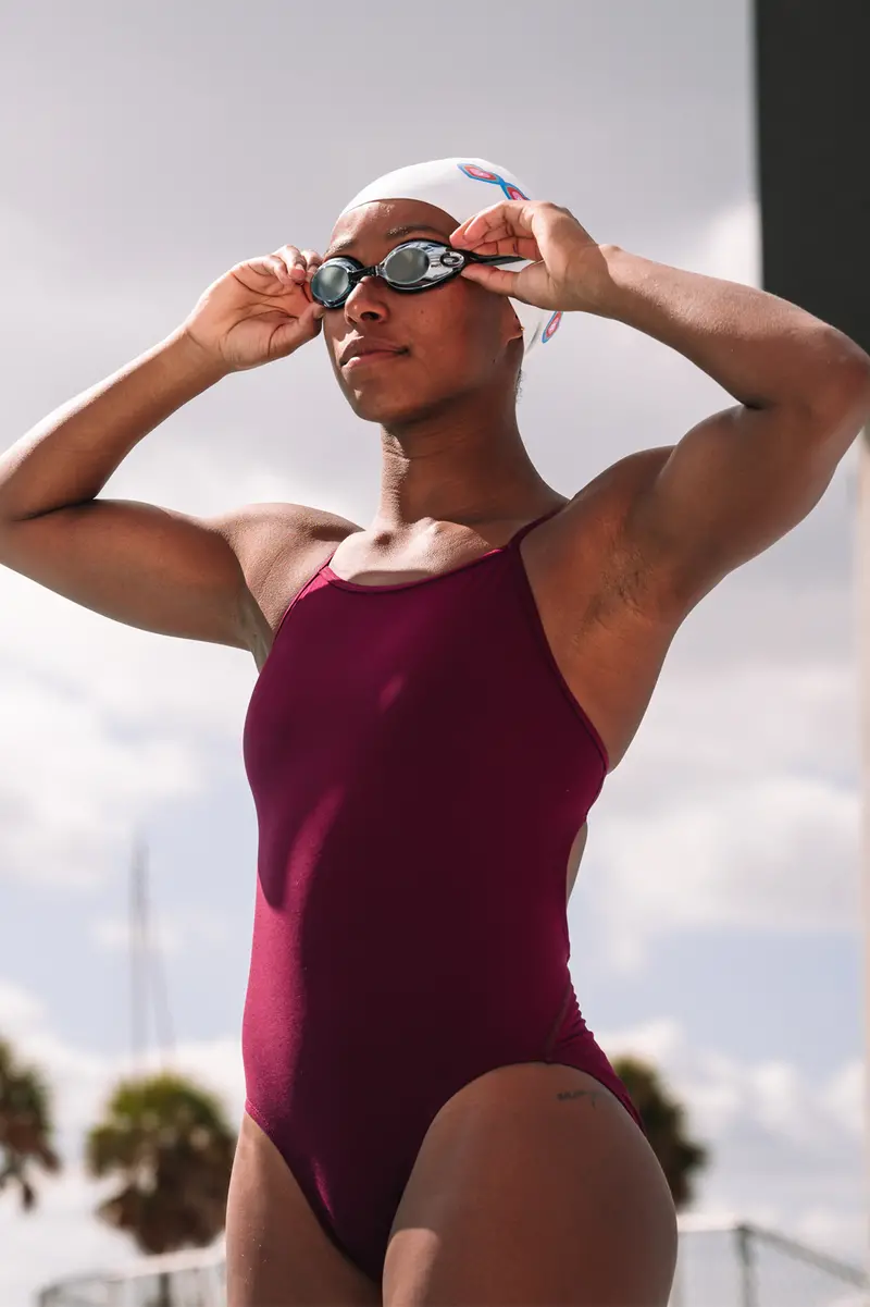 Chevy Bold One-Piece Swimsuit In Cabernet Red 1