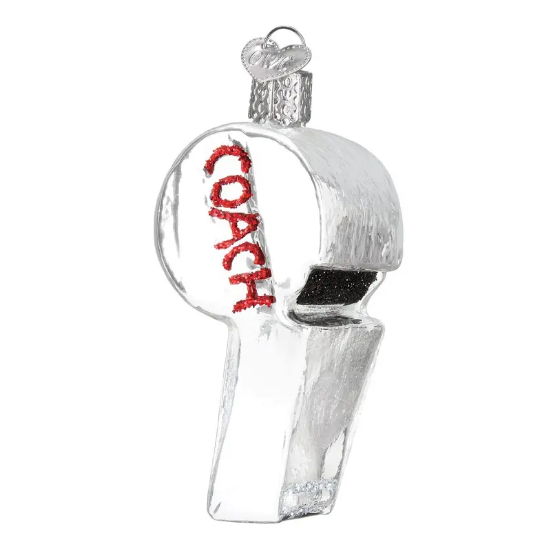 Coach'S Whistle Hand-Blown Glass Christmas Ornament – Old World Christmas Sports-Themed Tree Decor 1