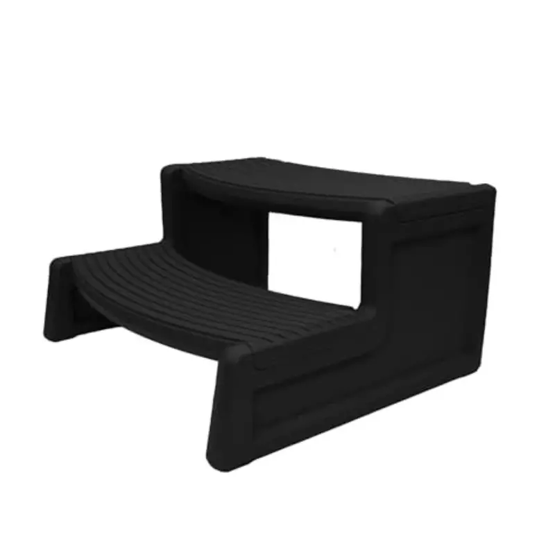 Confer Plastics Handi-Step Portable Hot Tub Steps – Sleek Black Resin Deck Accessory 1