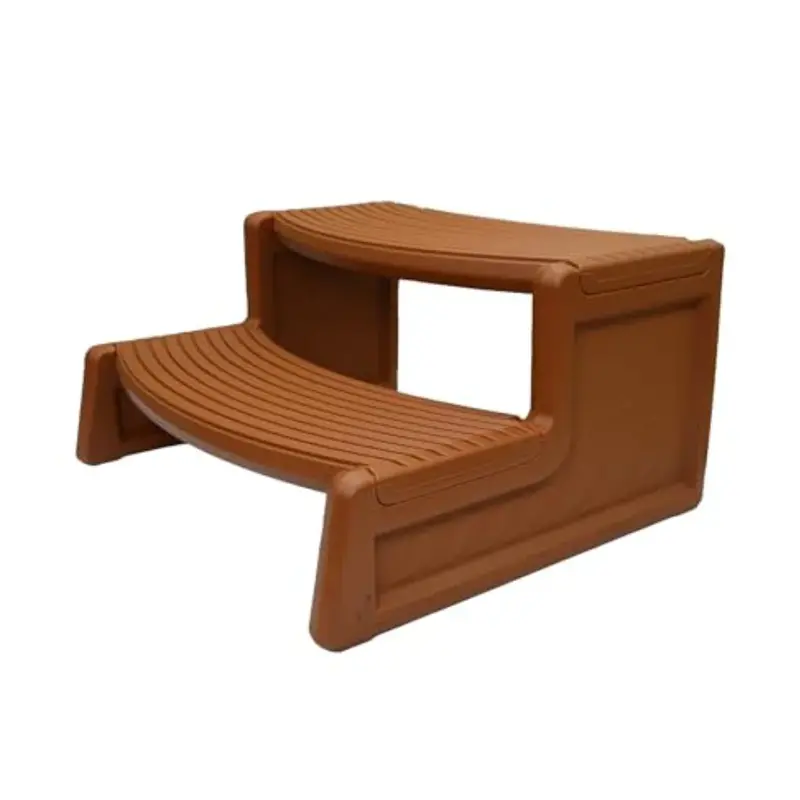 Confer Plastics Handi-Step Portable Spa Steps – Non-Slip Resin Deck Accessory In Redwood 1