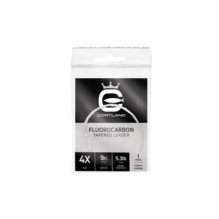 Cortland 5X Fluorocarbon Tapered Leader – 9 Ft 1