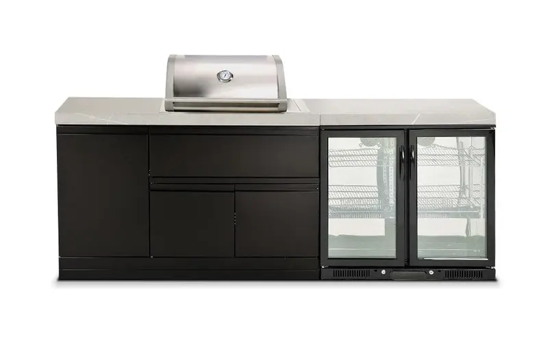 Crossray 2-Burner Outdoor Kitchen With 208L Dual-Zone Fridge 1