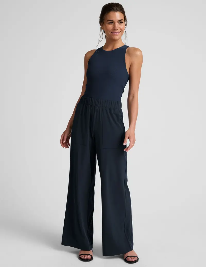 Easy-Care Wide-Leg Casual Pants 1