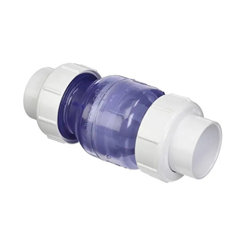 Flo-Control 2" True Union Spring-Loaded Check Valve – Clear Pvc Body (Model 1700C-20) 1