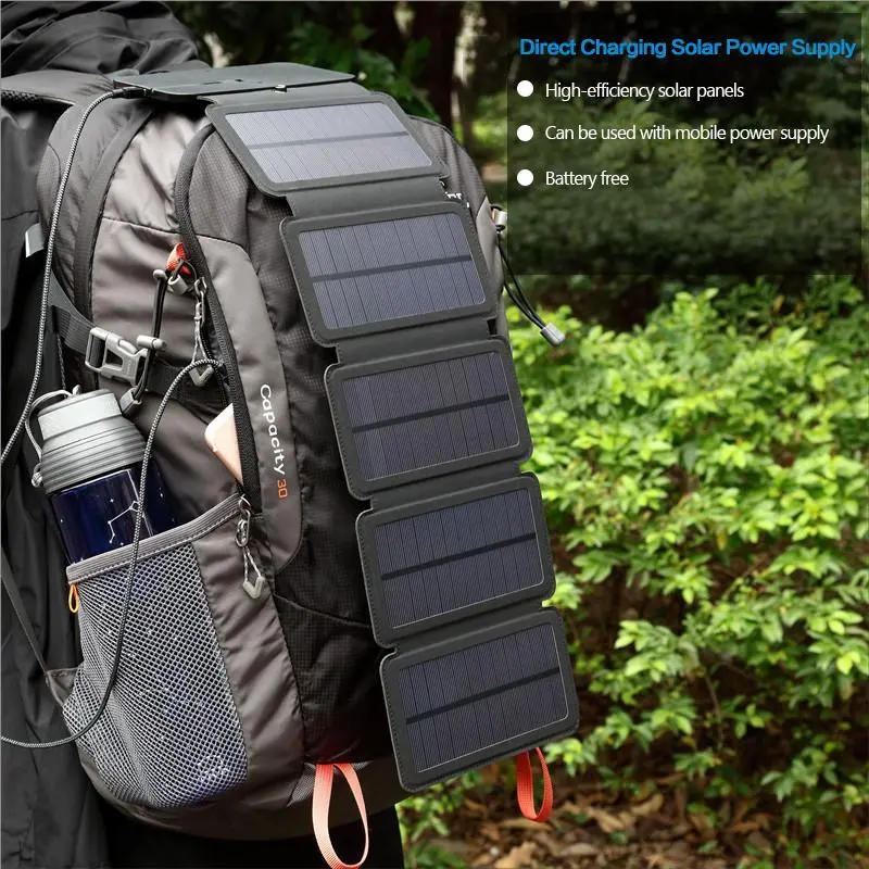 Foldable Solar Charging Panel – Portable 5V/2A Usb Power Bank For Travel 1