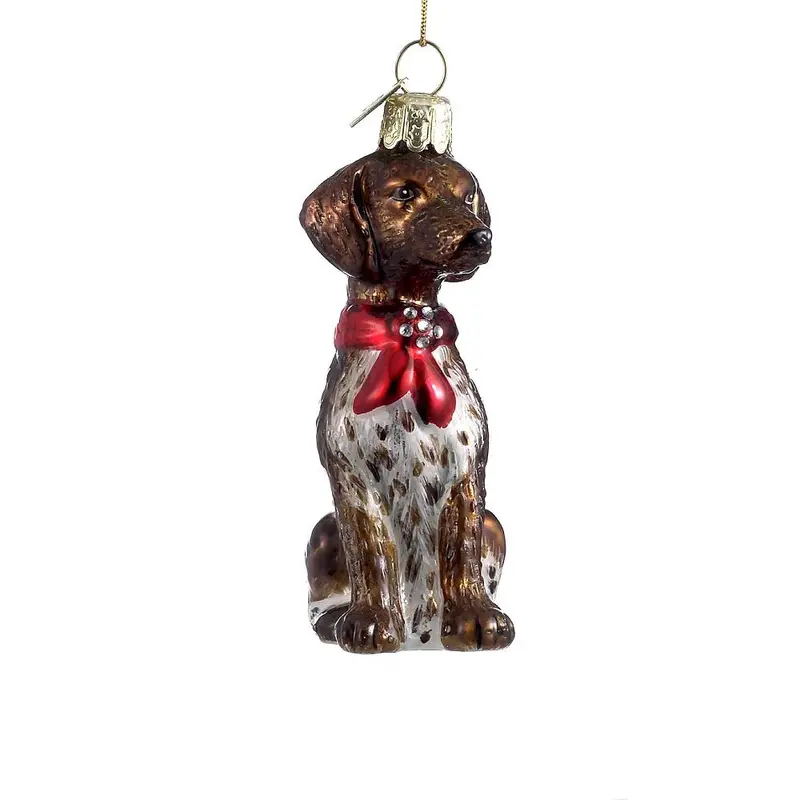 German Shorthaired Pointer Holiday Ornament – Hand-Blown Glass By Noble Gems 1
