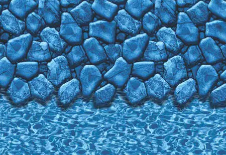 Gli Round Above-Ground Liner – 24' Diameter, Boulder/Riverrock Print, Overlap Style, 48"–52" Wall 1