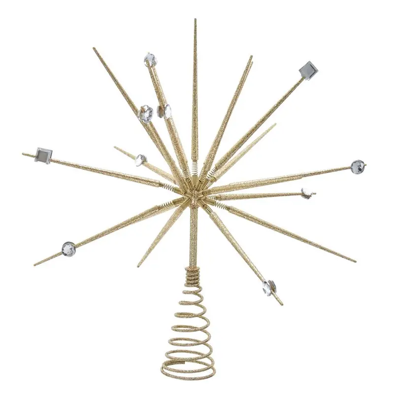 Gold Starburst Treetop Ornament – 14.8-Inch Metallic Tree Topper 1