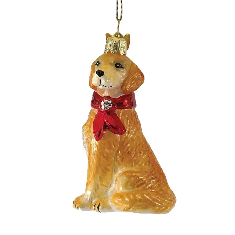 Golden Retriever Christmas Ornament – Festive Glass Keepsake By Noble Gems 1