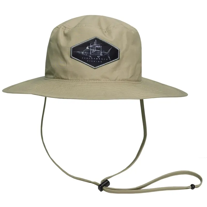 Guy Harvey Billfish Patch Boonie Hat – Khaki Performance Fabric 1