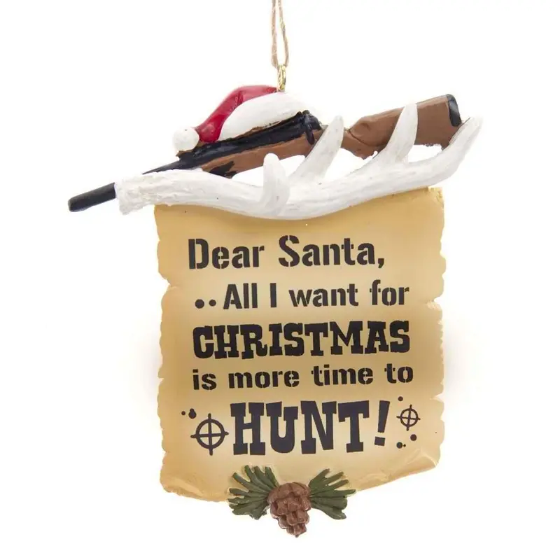 Hunting-Themed Letter To Santa Ornament – Rustic Outdoor Enthusiast Gift 1