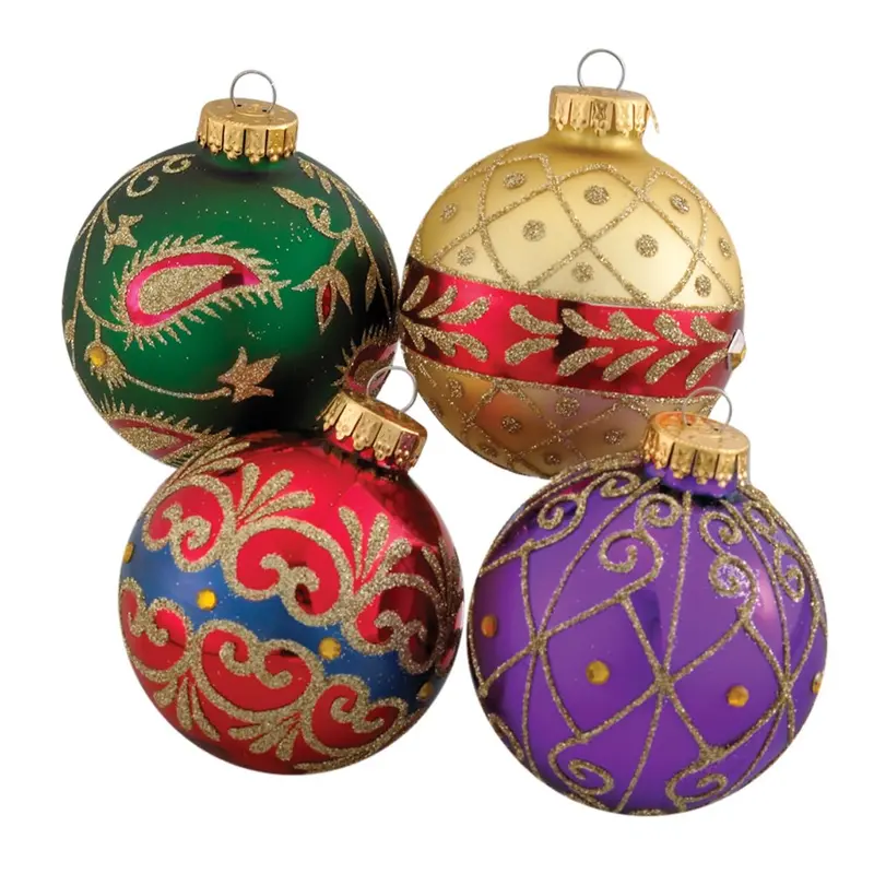 Imperial Design Matte-Finish Glass Ball Ornaments (Set Of 4) By Kurt Adler 1