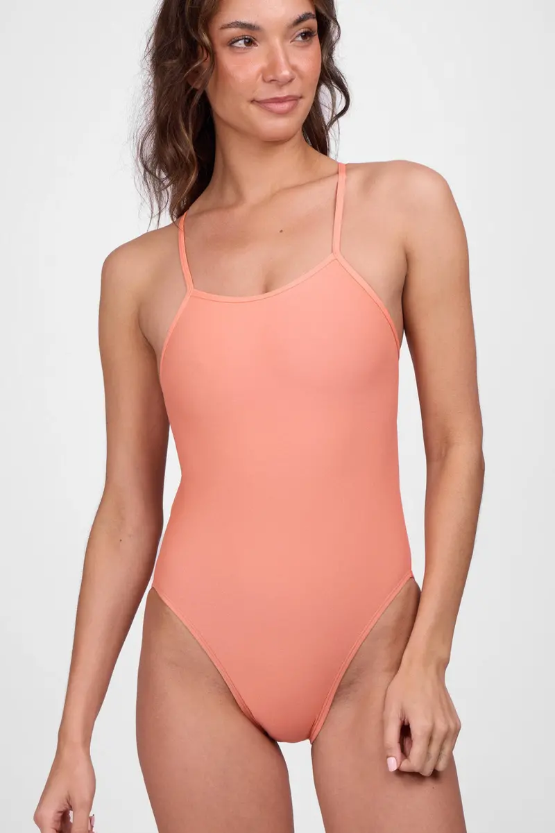 Jackson Vibrant One-Piece Swimsuit – Tangelo Hue 1
