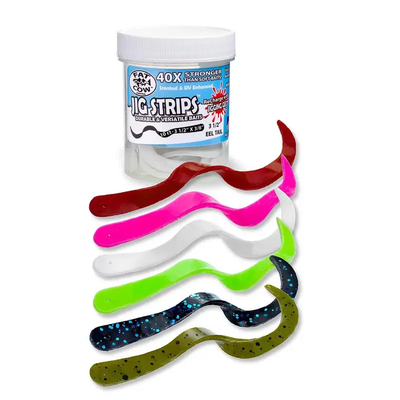 Jig Strips Eel Tail Soft Baits – 3.5-Inch X 3/8-Inch, 10-Pack 1