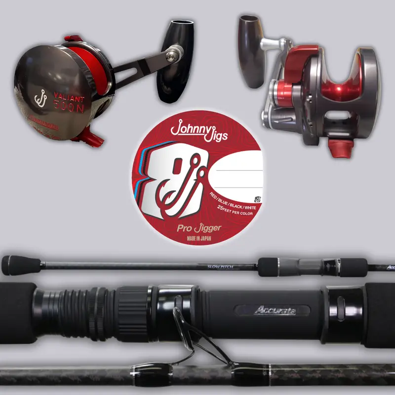 Jj Accurate 500N-Spj Slow Pitch Reel & Valiant Rod Combo 1