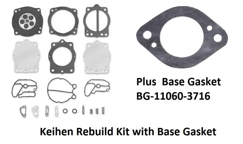Kawasaki Keihin Carb Rebuild Kit With Base Gasket – Fits 550, 650, 750 Pwc Models (Sbt# 41-202C) 1