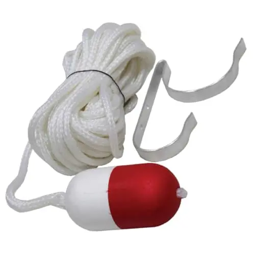Kemp Usa 60' Heavy-Duty Throw Rope With Ring Buoy & Holder – Compact Float System (Model 10-222-60) 1