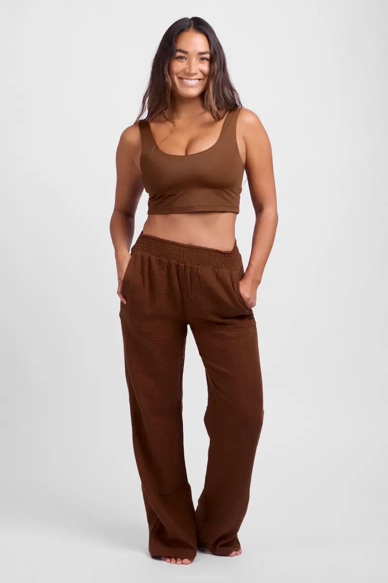 Kiana High-Waisted Swim Pant In Coconut Print 1