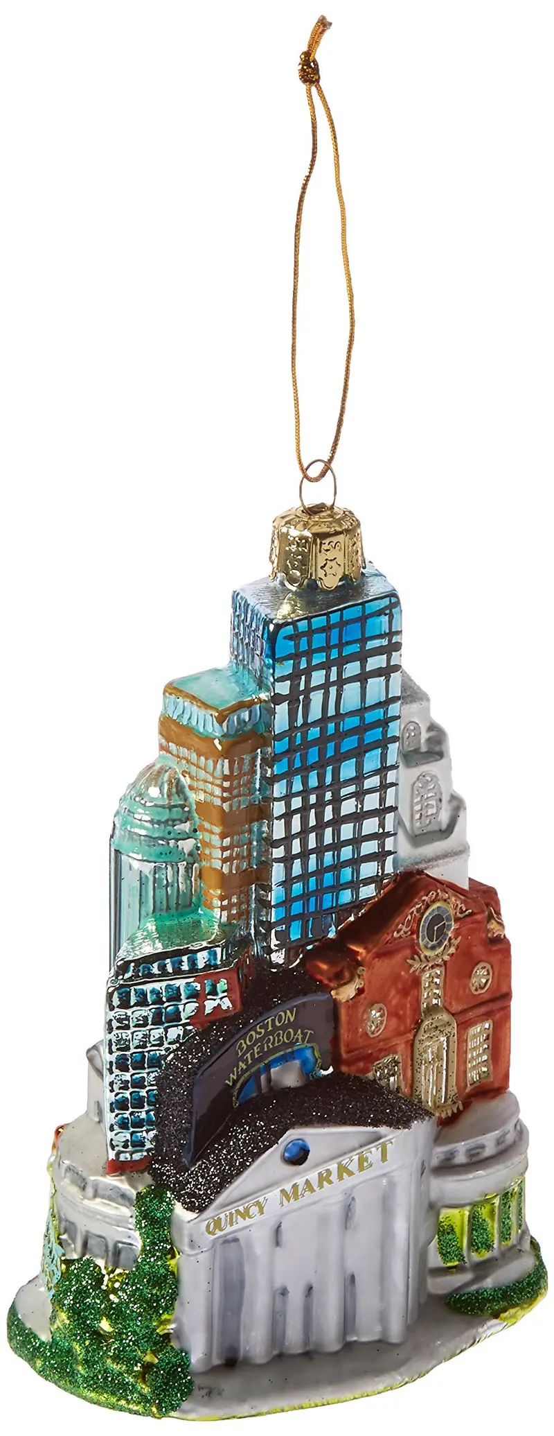 Kurt Adler 5-Inch Boston Skyline Glass Ornament – Detailed Cityscape Design 1
