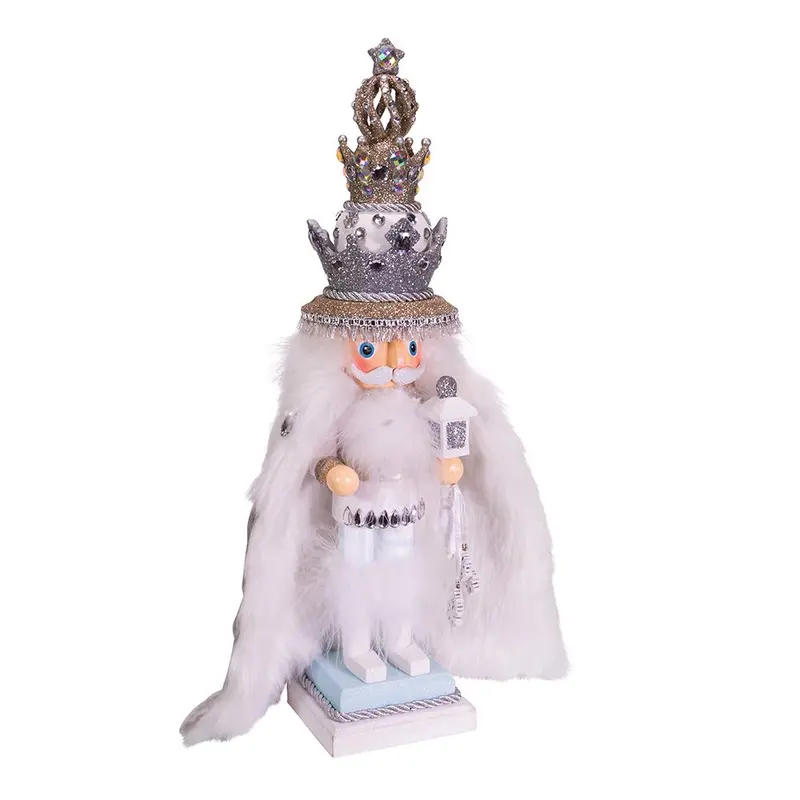 Kurt Adler White-Fur Hollywood King Wooden Nutcracker – 18-Inch Holiday Display Piece 1